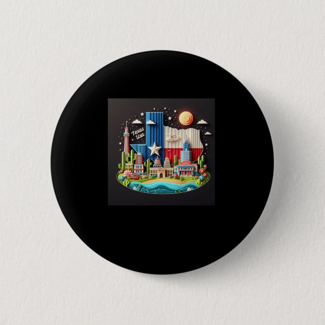 Der Texas-Staat in den USA Button (Vorderseite)