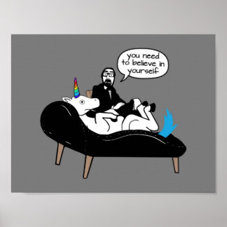 Der Therapeut Unicorn glaubt nicht an sich Poster