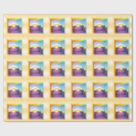 Der thr-Regenbogen des Mädchens "irgendwo über" Geschenkpapier