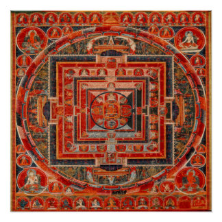 Der tibetische Buddhismus Mandala der Formen Manju Poster