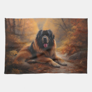 Der tibetische Mastiff im Herbst Inspiriere Geschirrtuch