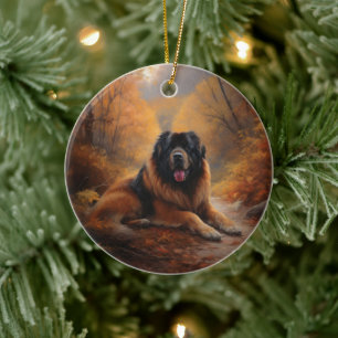 Der tibetische Mastiff im Herbst Inspiriere Keramik Ornament