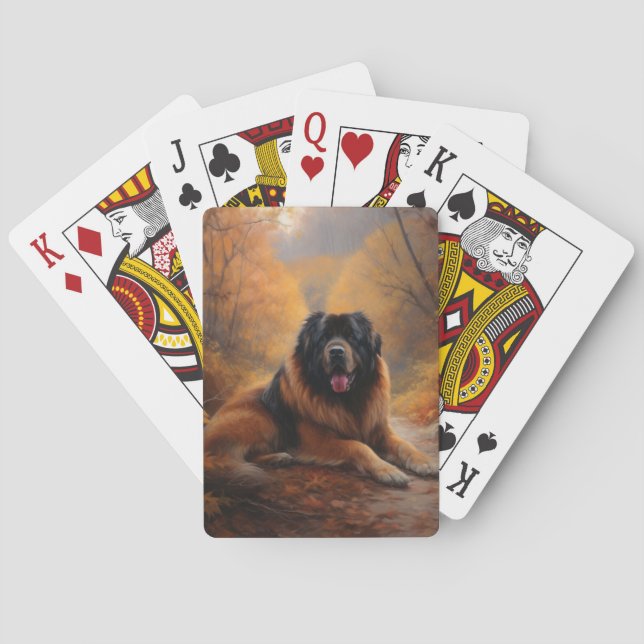 Der tibetische Mastiff im Herbst Inspiriere Spielkarten (Rückseite)
