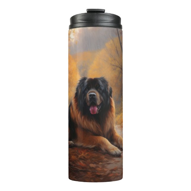 Der tibetische Mastiff im Herbst Inspiriere Thermosbecher (Vorderseite)