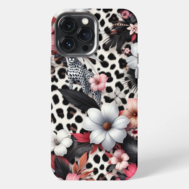 Der Tiger im Blumenwald  iPhone 13 Pro Max Hülle (Rückseite)