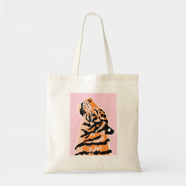 Der Tiger mit schwarzem Streifen Tragetasche (Vorne)