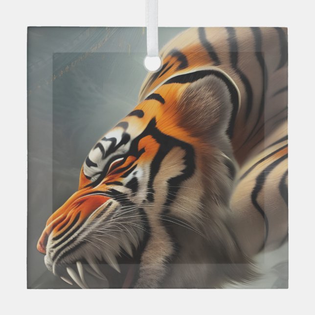 Der Tiger Ornament Aus Glas (Vorderseite)