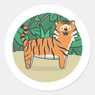 Der Tiger Runder Aufkleber