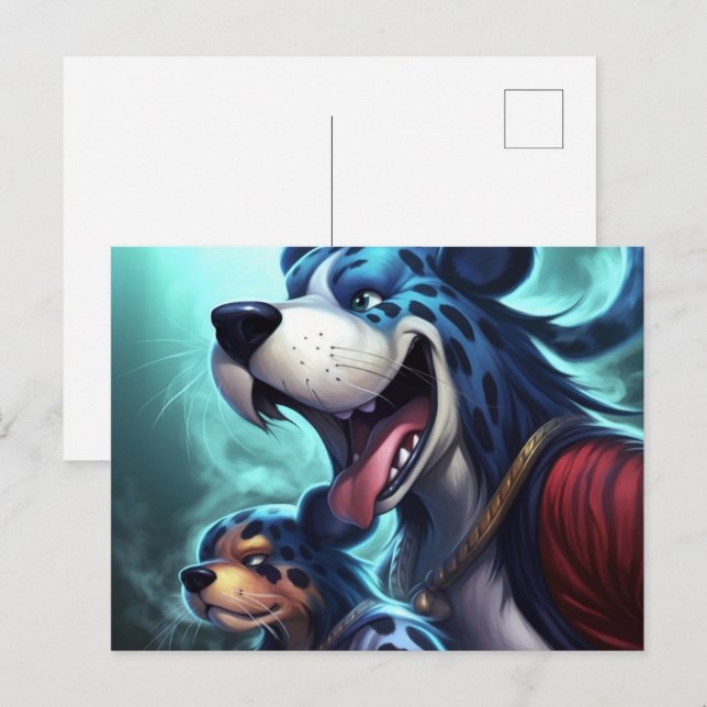 Der Tigerhund Postkarte (Vorne/Hinten)