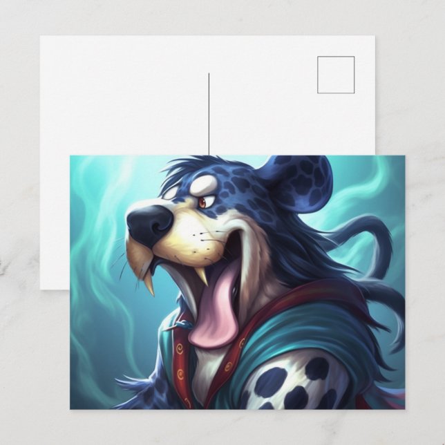 Der Tigerhund Postkarte (Vorne/Hinten)