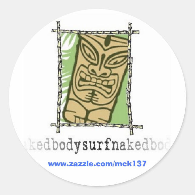 Der Tiki Aufkleber von BSN Bodysurfing Kleid (Vorderseite)