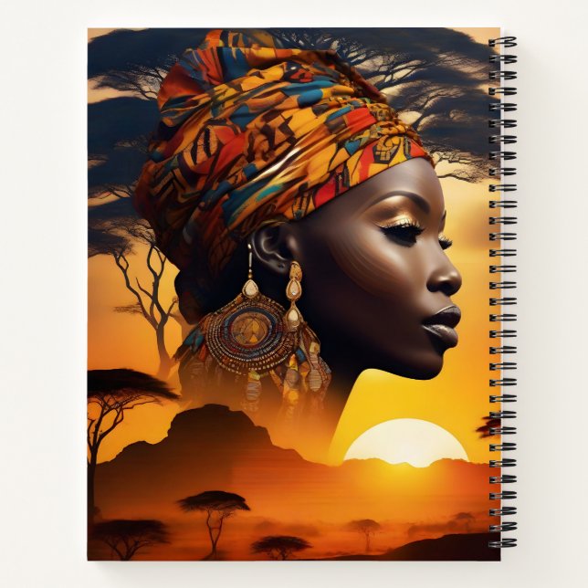 Der Titel Ein Symbol für afrikanische Kultur und B Notizbuch (Rückseite)
