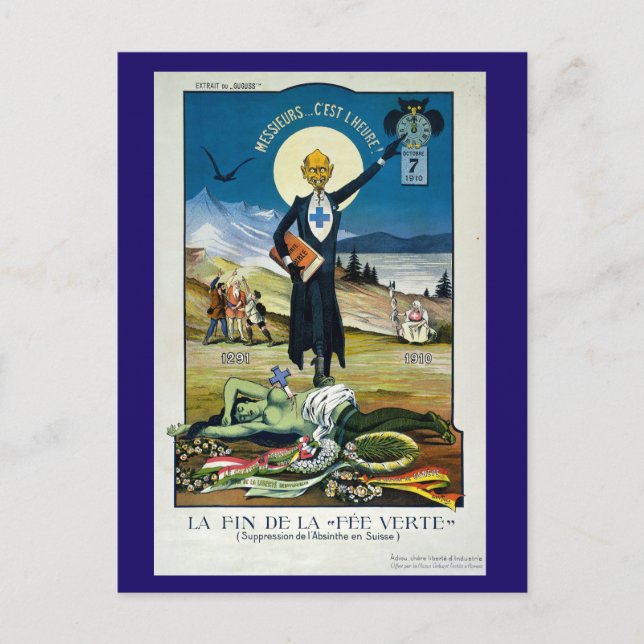 Der Tod der Grünen Märchen, Absinth Postkarte (Vorderseite)