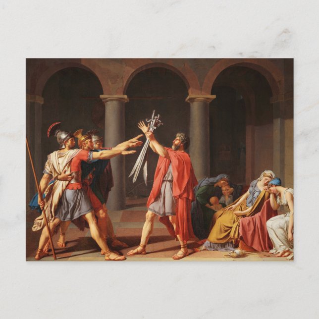 Der Tod der Horatii von Jacques-Louis David Postkarte (Vorderseite)