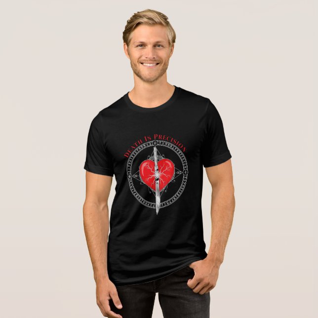 Der Tod ist Präzision Shirt- Tri-Blend Shirt (Vorderseite voll)