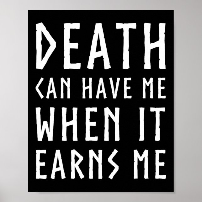 Der Tod kann mich haben, wenn es mir Phantastische Poster (Vorne)