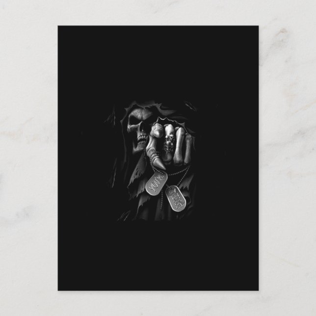 Der Tod kommt Postkarte (Vorderseite)
