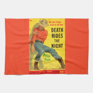 Der Tod reitet in der Nacht western Buchcover Geschirrtuch