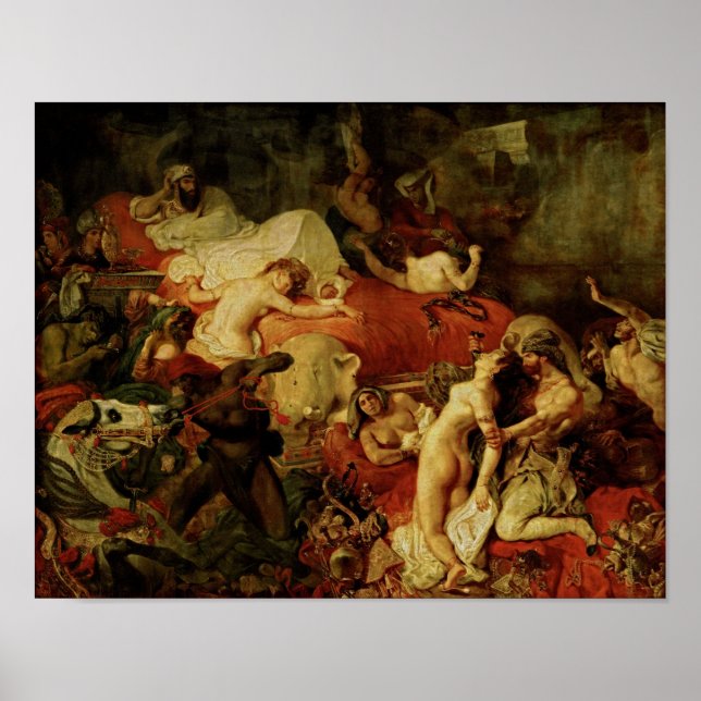 Der Tod Sardanapalus von Delacroix - Poster (Vorne)
