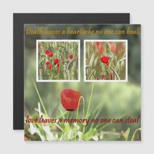 Der Tod Verlasse eine Herzklopfen-Mohn-Sympathieka Magneteinladung