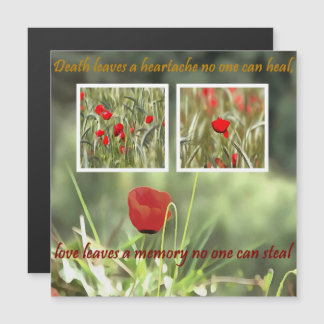 Der Tod Verlasse eine Herzklopfen-Mohn-Sympathieka Magneteinladung