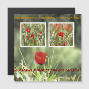 Der Tod Verlasse eine Herzklopfen-Mohn-Sympathieka Magneteinladung