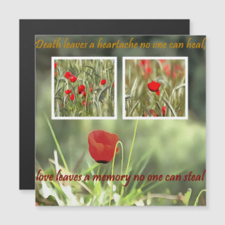 Der Tod Verlasse eine Herzklopfen-Mohn-Sympathieka Magneteinladung