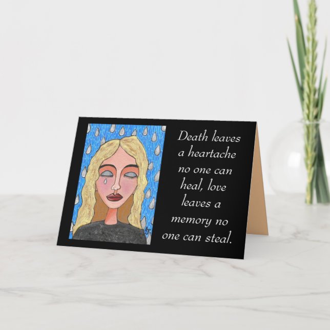 Der Tod verlasst einen Kummer... - Beileid Karte (Vorderseite)