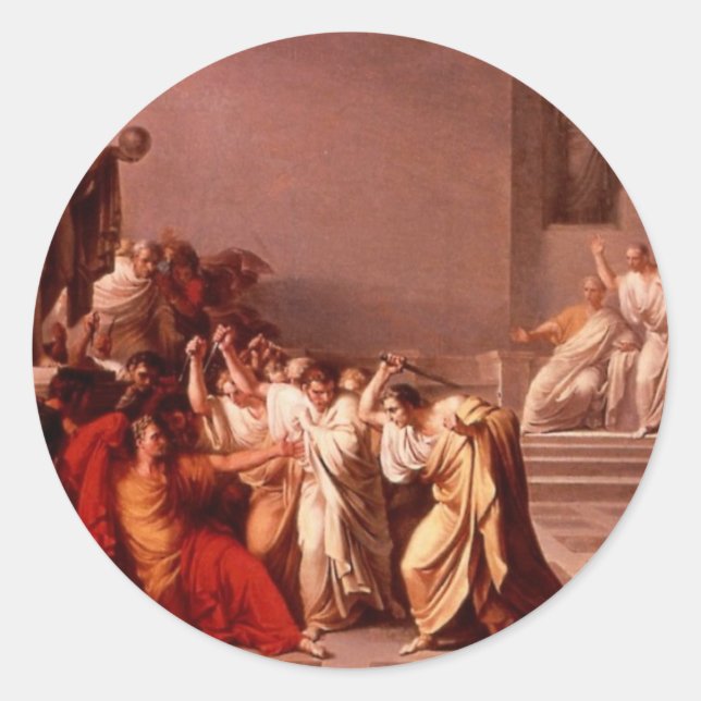 Der Tod von Caesar Runder Aufkleber (Vorderseite)
