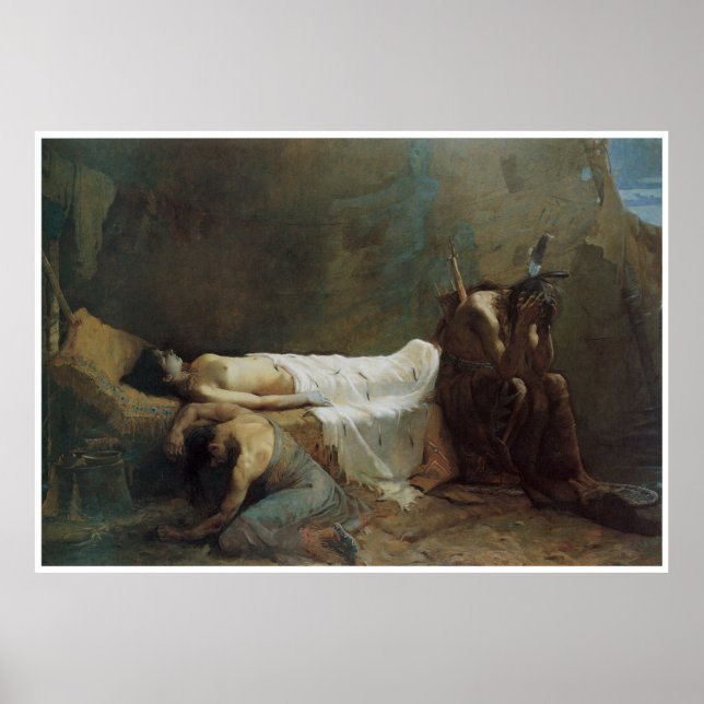 Der Tod von Minnehaha, 1885, amerikanischer Westen Poster (Vorne)