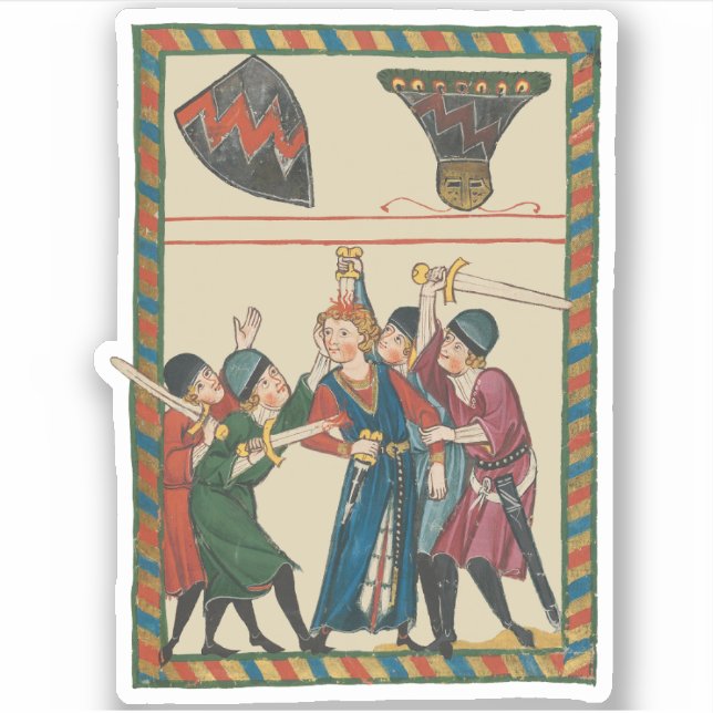 Der Tod von Reinmar von Brennenberg mittelalterlic Aufkleber (Vorderseite)