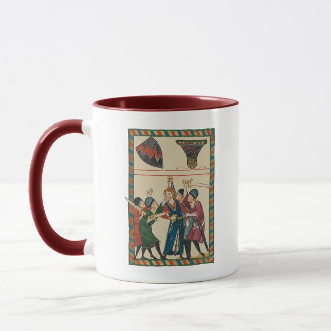 Der Tod von Reinmar von Brennenberg mittelalterlic Tasse (Links)