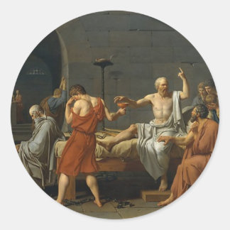 Der Tod von Sokrates Runder Aufkleber