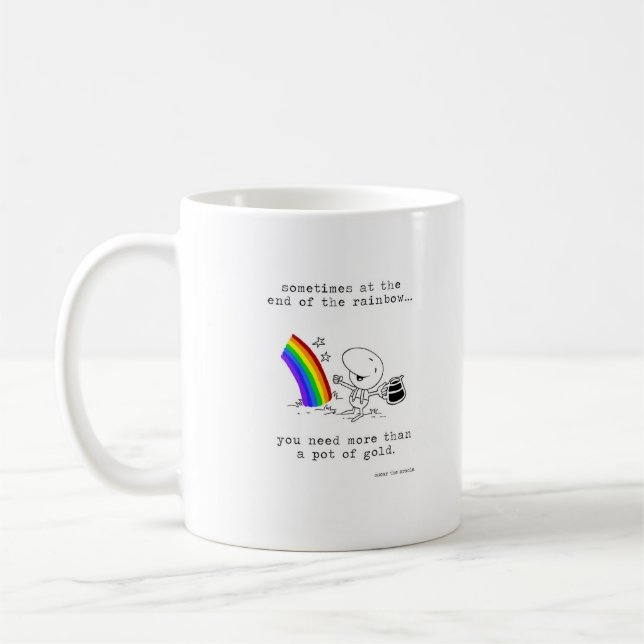 Der Topf am Ende der Regenbogen-Kaffee-Tasse Kaffeetasse (Links)