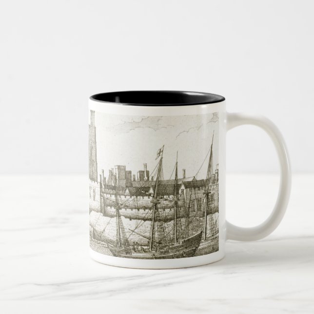 Der Tower von London, 1647 (Stich) Zweifarbige Tasse (Rechts)