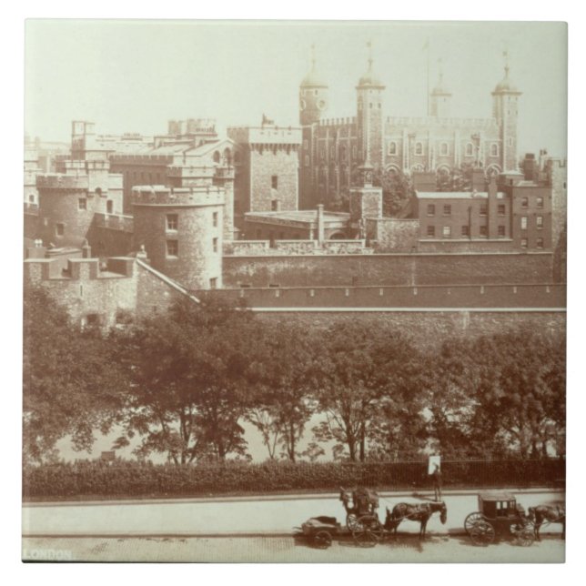 Der Tower von London (Sepia-Foto) Fliese (Vorderseite)