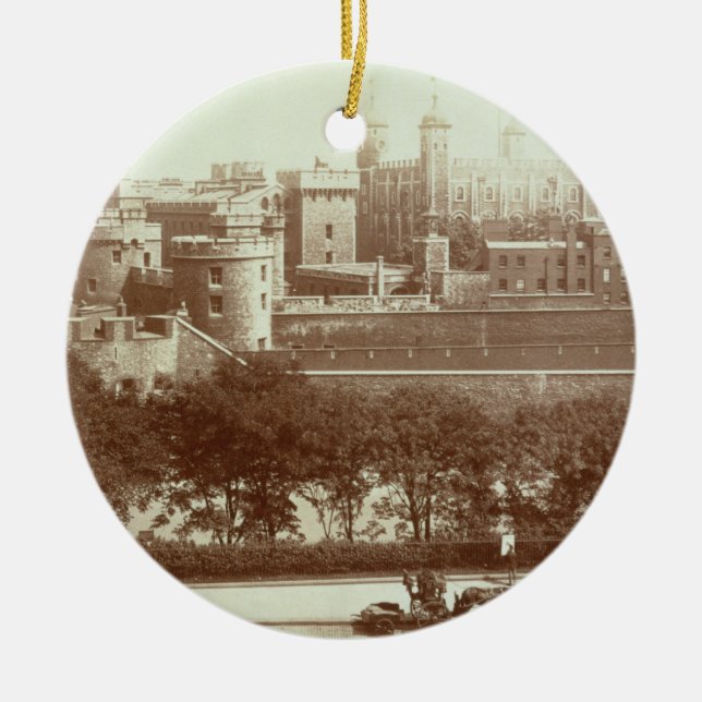 Der Tower von London (Sepia-Foto) Keramikornament (Vorne)