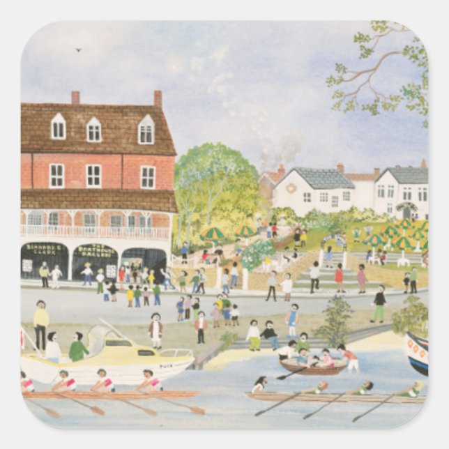 Der Towpath Walton-on-Thames Quadratischer Aufkleber (Vorderseite)