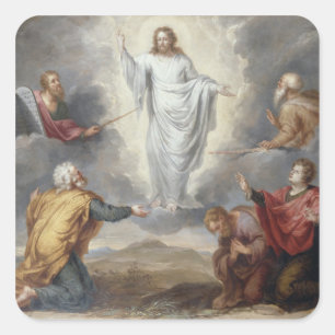 Der Transfiguration (Öl auf Kupfer) Quadratischer Aufkleber
