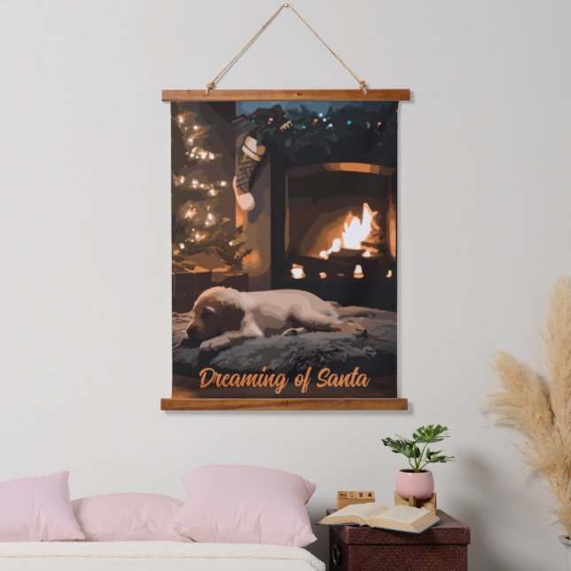 Der Traum vom Weihnachtsmann Wandteppich Mit Holzrahmen (Schlafzimmer)