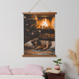 Der Traum vom Weihnachtsmann Wandteppich Mit Holzrahmen