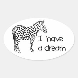 Der Traum vom Zebra Ovaler Aufkleber