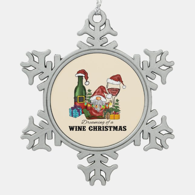 Der Traum von einem Weihnachtsfest Schneeflocken Zinn-Ornament (Vorderseite)