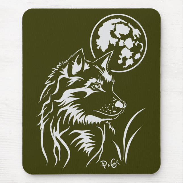 Der träumende Wolf Mauspad (Vorne)