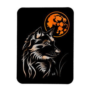 Der träumende Wolf Premium Flexi Magnet
