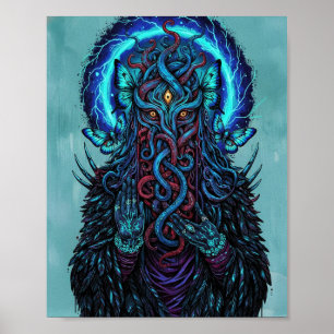 Der Traumweber - Psychedelische Dark Fantasy Wand  Poster