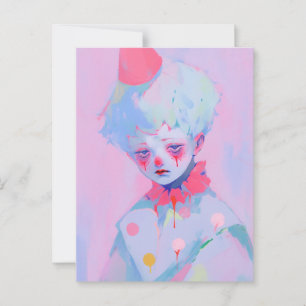 Der traurige junge Clown Postkarte