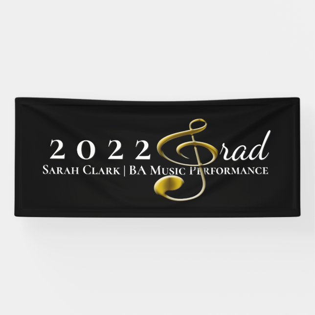 Der Treble Clef für Black Gold Music Abschluss ist Banner (Horizontal)