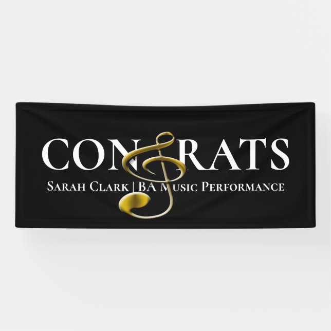 Der Treble Clef für Black Gold Music Abschluss ist Banner (Horizontal)