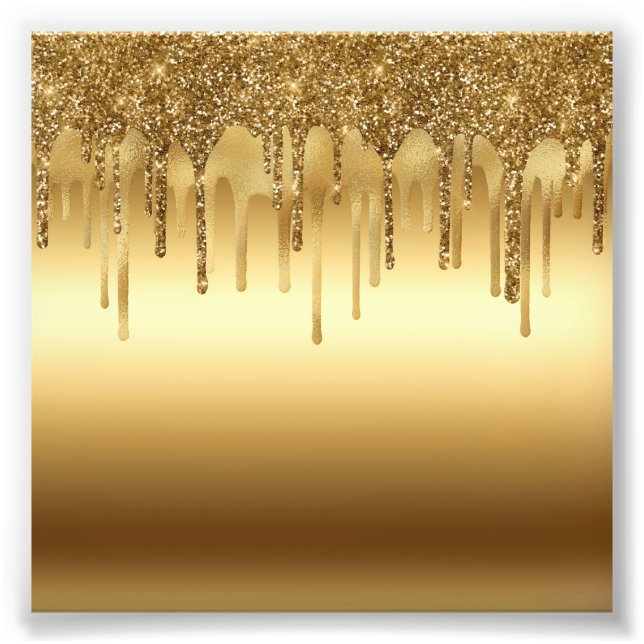 Der treibende Gold Paint Glitzer betont Funkelnd K Fotodruck (Vorne)